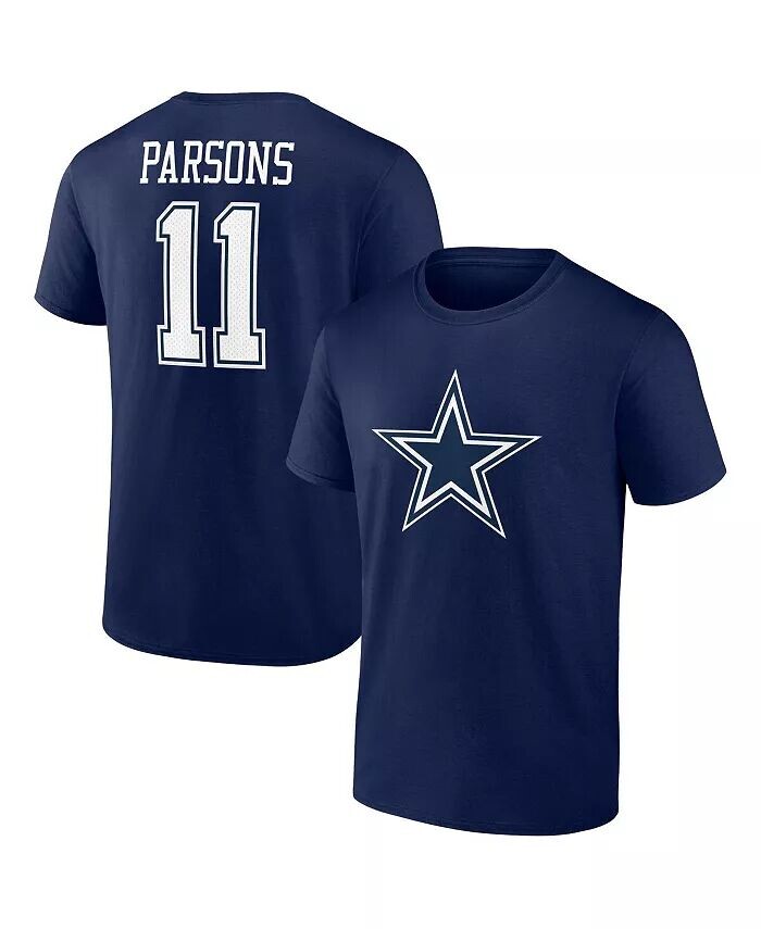 

Мужская темно-синяя футболка с именем и номером игрока Micah Parsons Dallas Cowboys Fanatics, синий