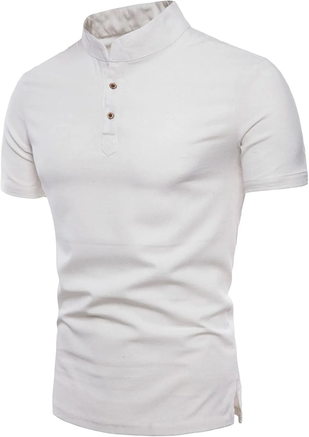 Футболка с воротником стойкой в стиле хиппи Slim Fit Casual