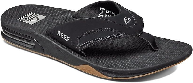 Мужские шлепанцы REEF с открывалкой для бутылок, черный/серебристый — фото 4