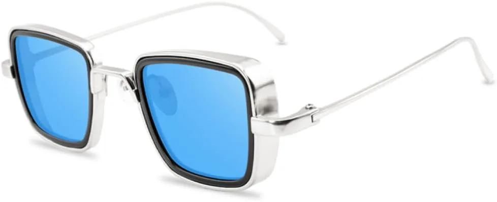 

Винтажные солнцезащитные очки MUTYNE в стиле стимпанк для мужчин, ретро-очки из металла квадратной формы, модные солнцезащитные очки для женщин, 8-silver-lightblue