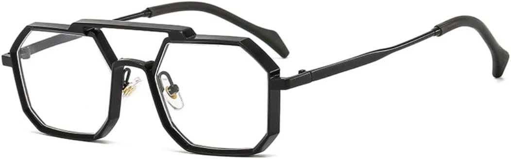 

Ретро-металлические панк-солнцезащитные очки для женщин, модные, с прозрачными линзами, защита от УФ-излучения UV400, для мужчин, красные и желтые SZVVBKK, Black Clear