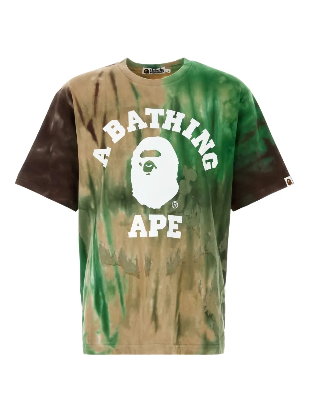 

Футболка с круглым вырезом и эффектом тай-дай A Bathing Ape, зеленый