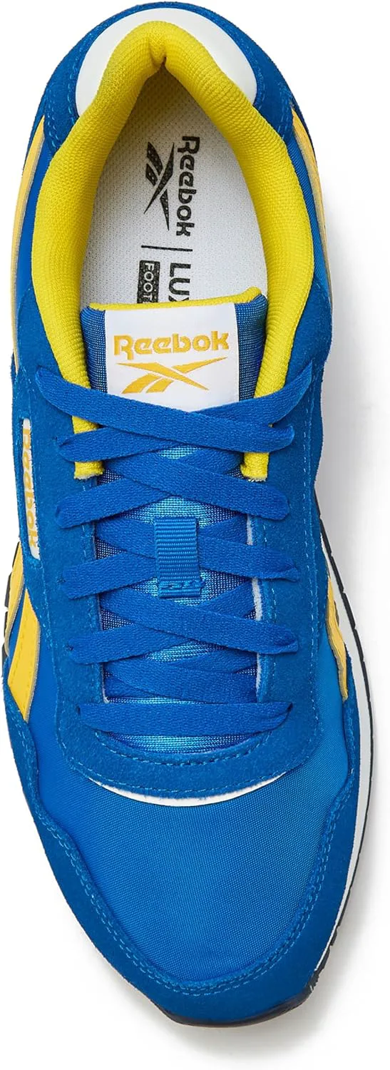 Мужские кроссовки Reebok Glide - черные или белые теннисные туфли, размеры с 7 по 15, синий/золотой/белый — фото 4