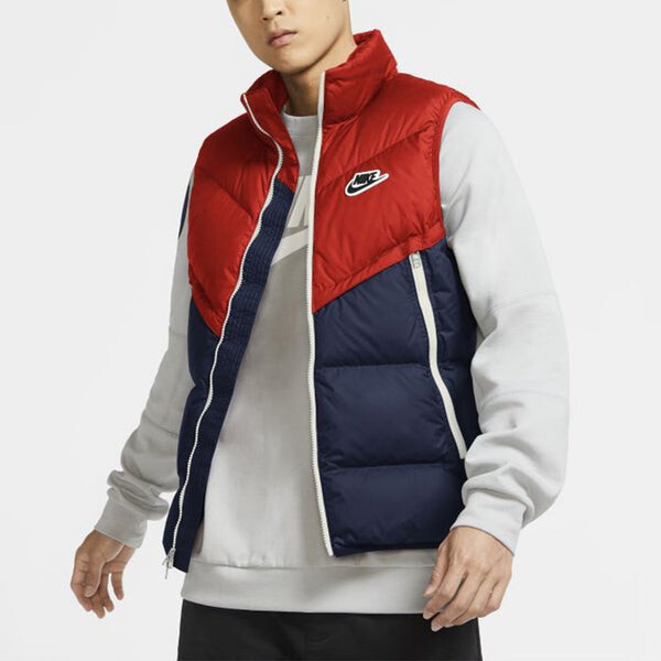 Куртка nsw dwn fil wr vest shld colorblock down vest blue red Nike, синий — фото 4