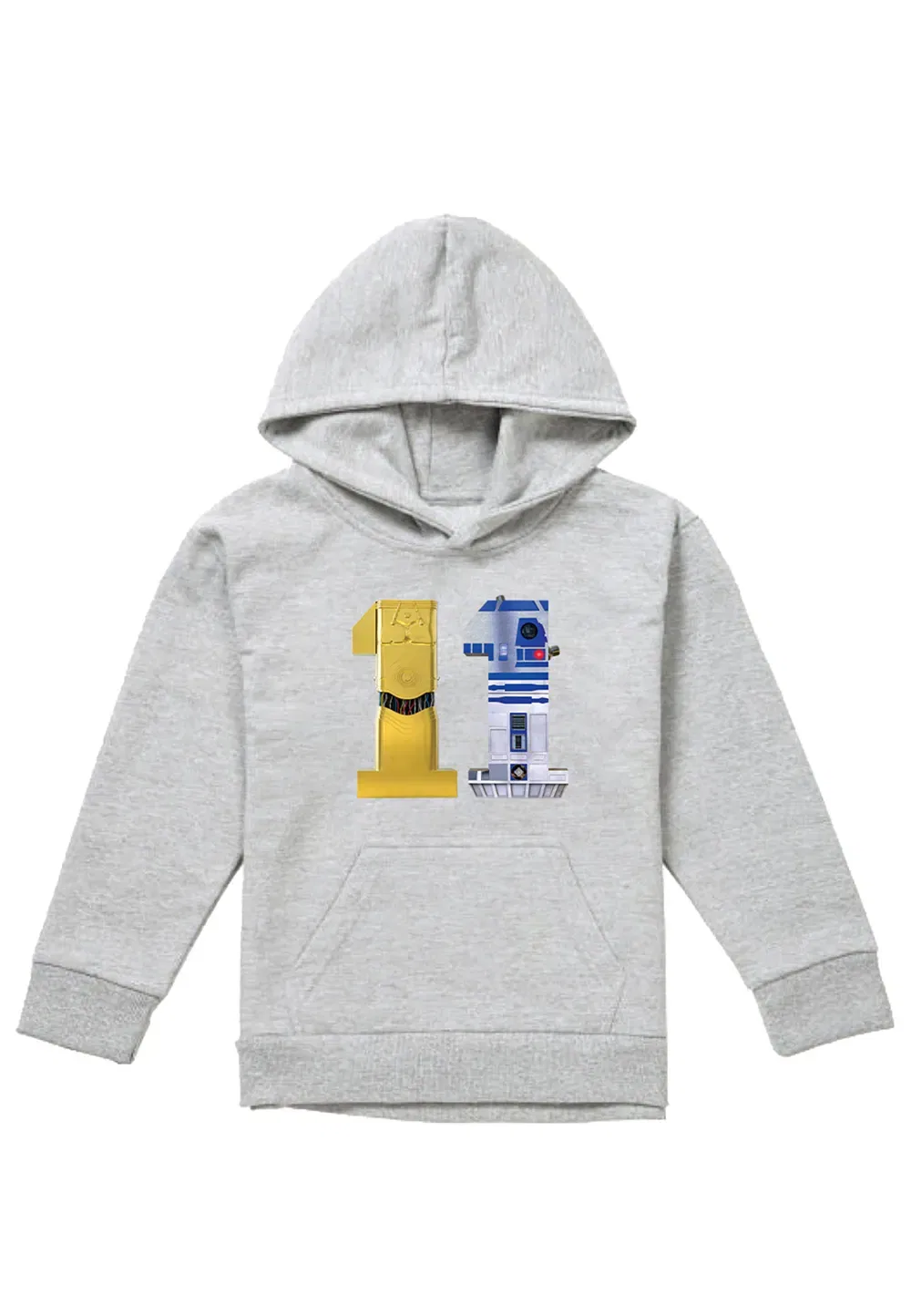 Детский худи Star Wars C3Po R2D2, Disney, серый