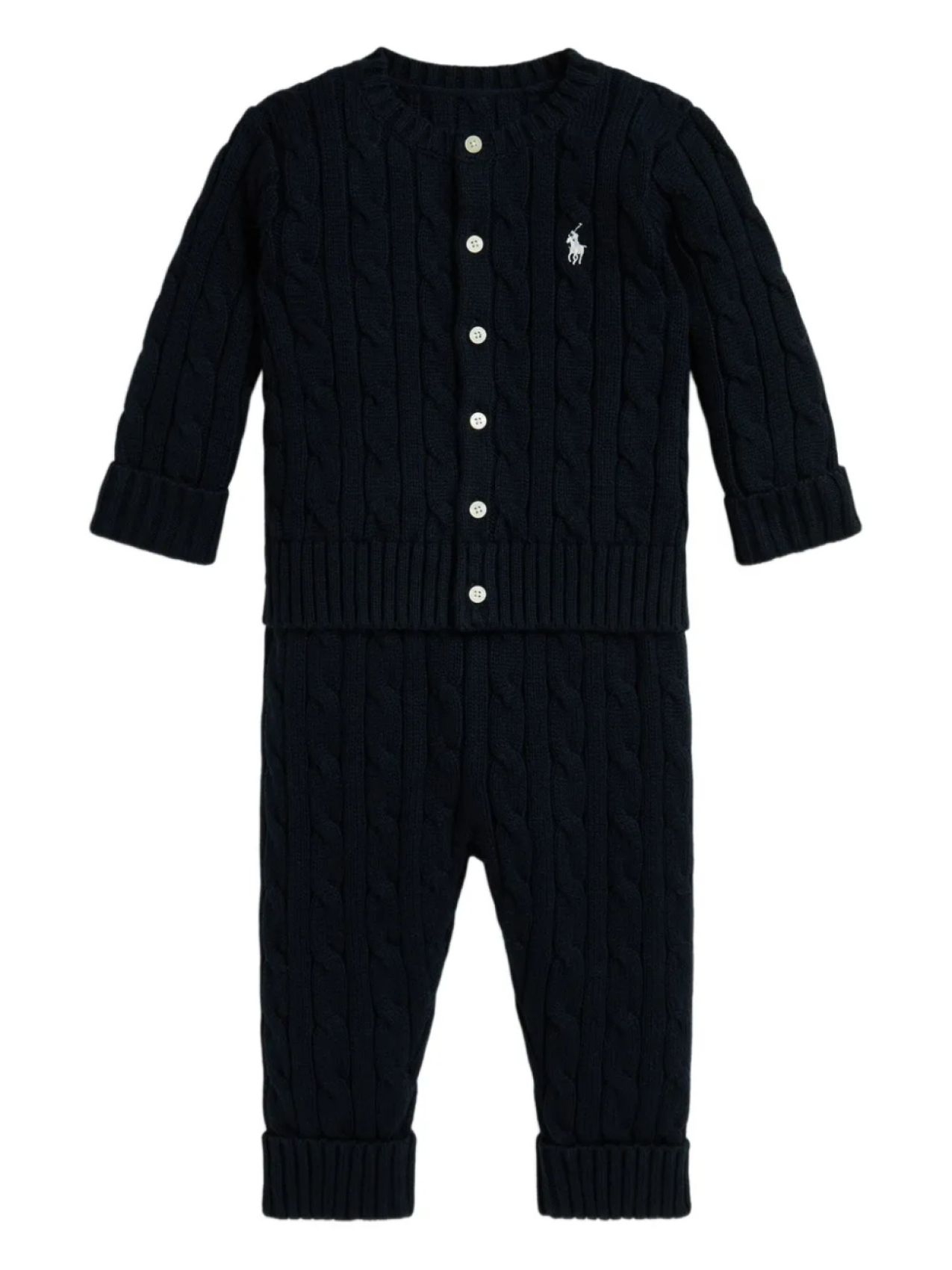 

POLO RALPH LAUREN KIDS комплект из топа и брюк фактурной вязки, синий