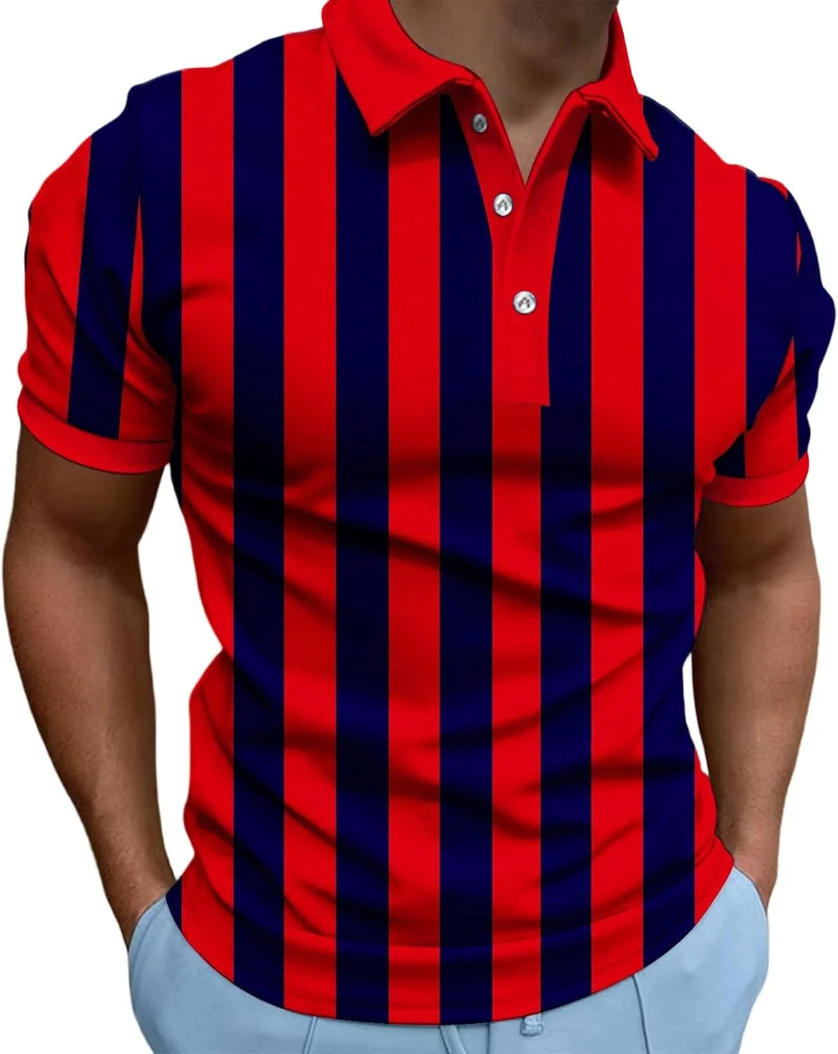 

Мужская рубашка с коротким рукавом Casual, летняя, в стиле Color Block