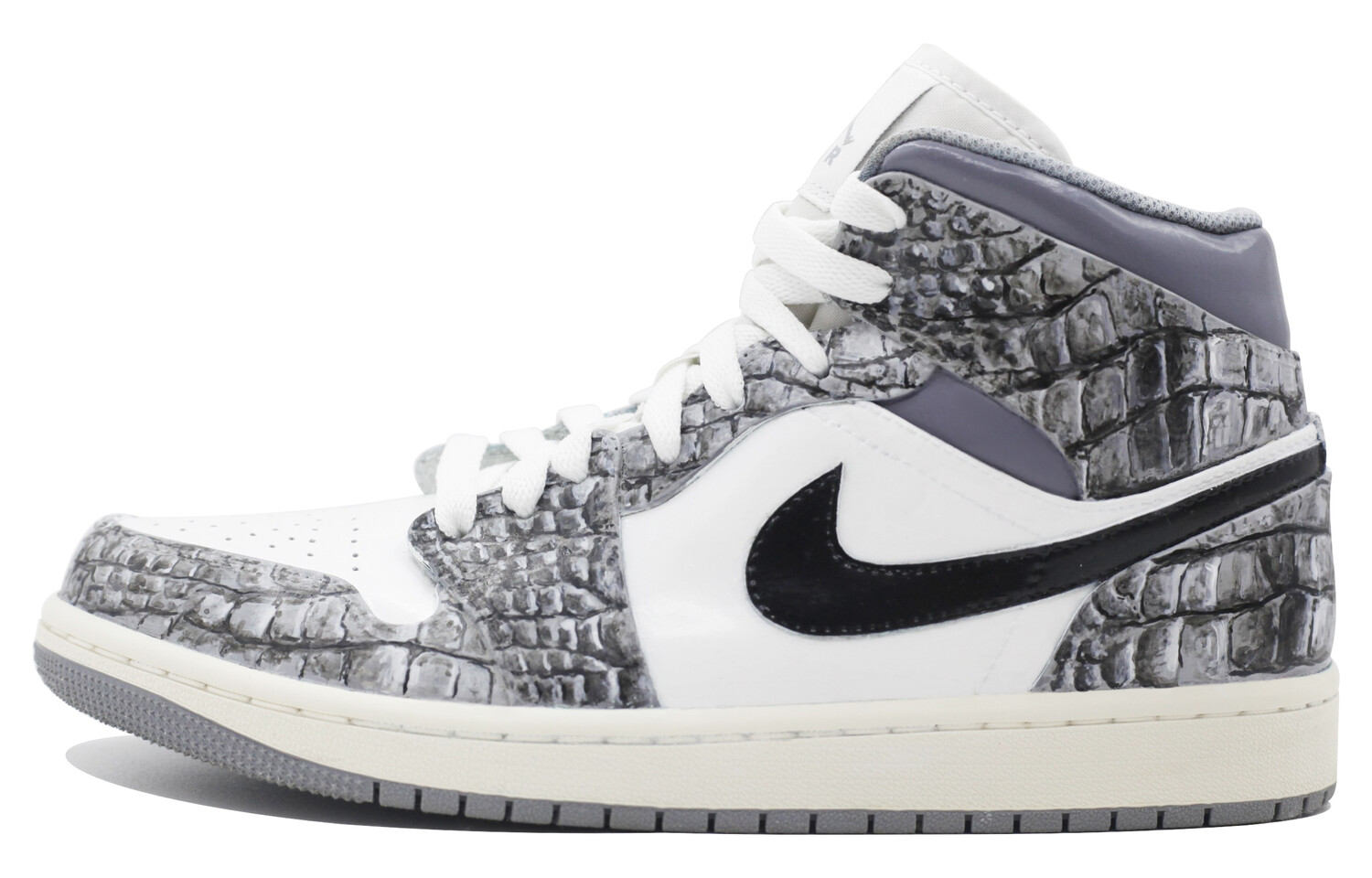 

Кроссовки Air Jordan 1 Vintage Basketball Shoes Men Mid-top Gray/White, серый