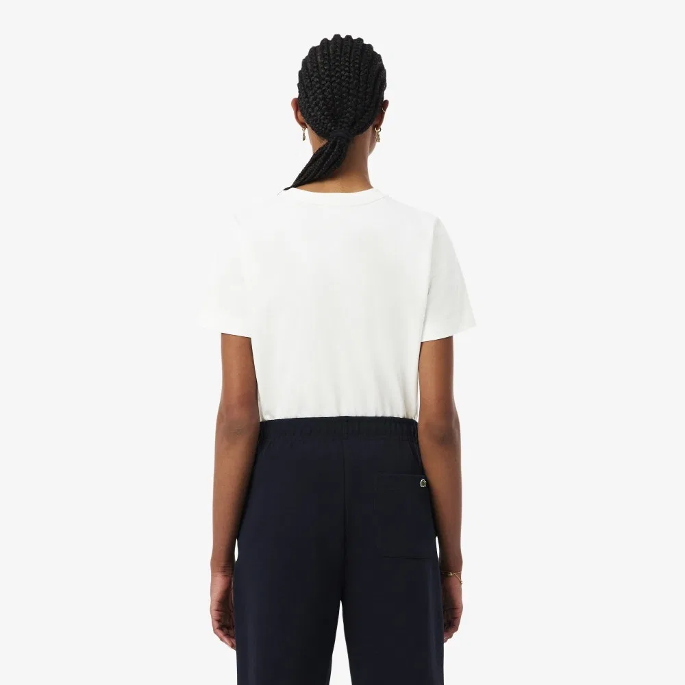 Футболка Lacoste Soft Branding, молочно-белая — фото 3