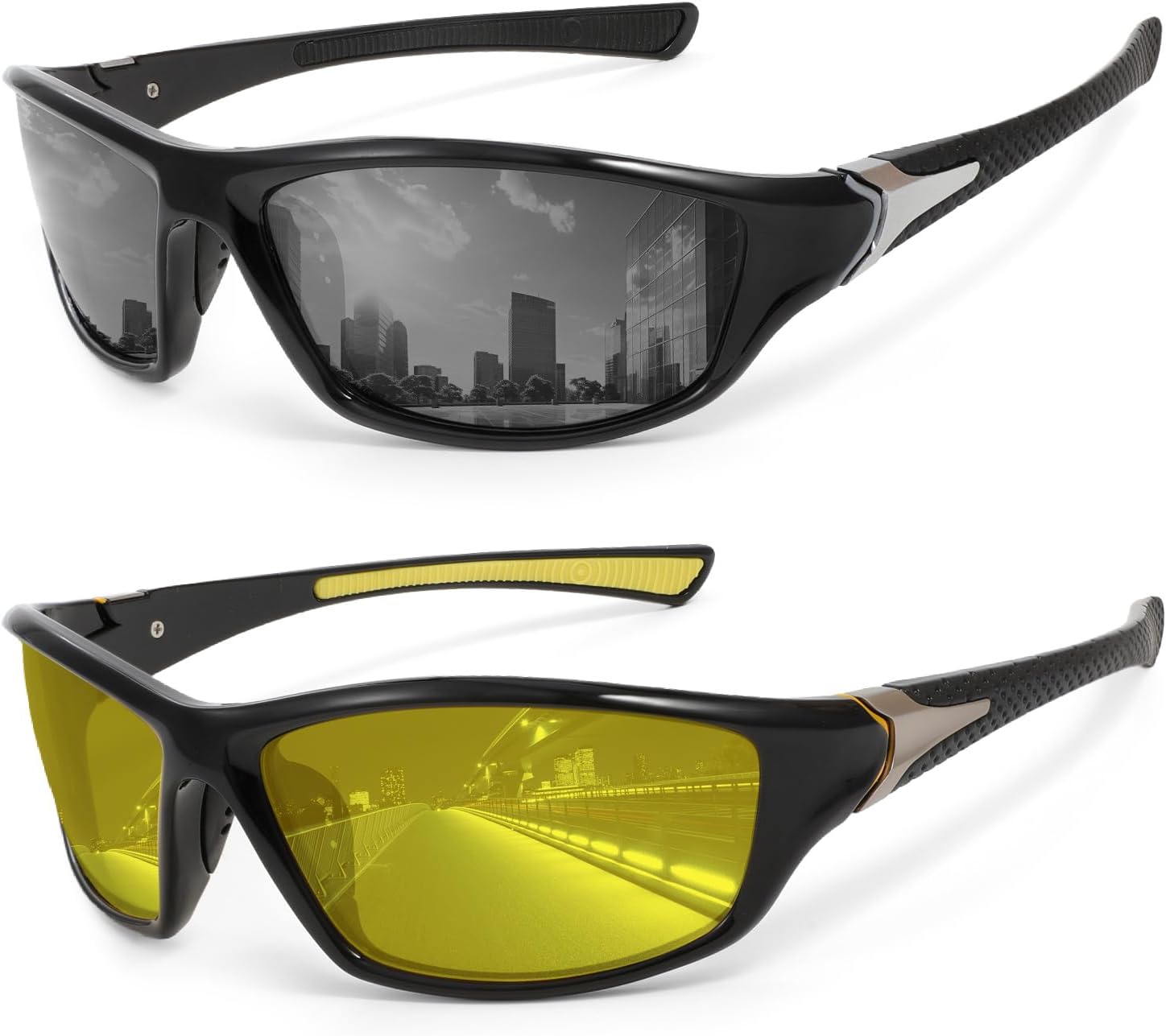 

Поляризованные солнцезащитные очки Hifot Sports для мужчин, солнцезащитные очки для езды на велосипеде, вождения, рыбалки, женские солнцезащитные очки для бега, бейсбола и гольфа, Black+yellow