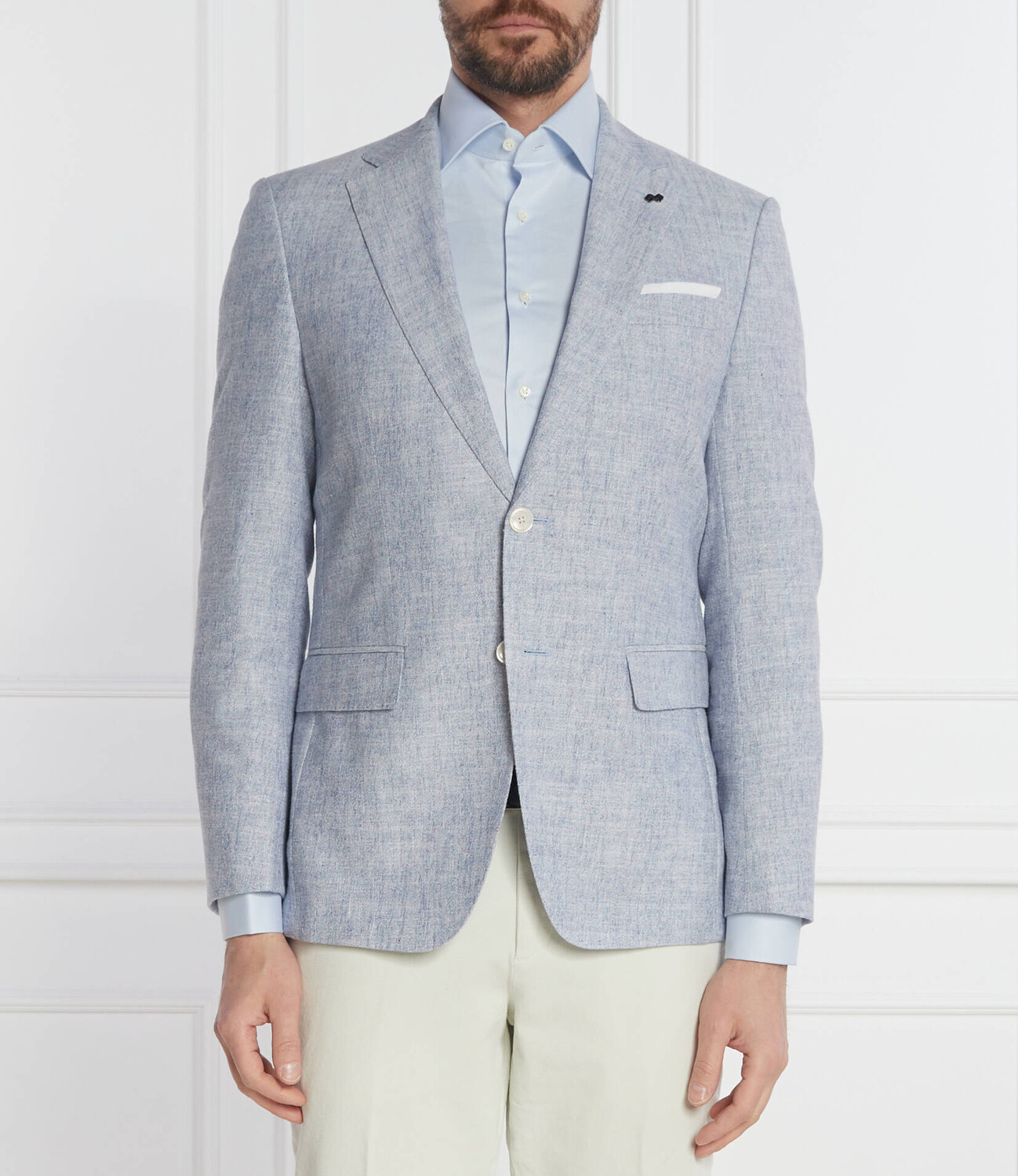 

Куртка BOSS BLACK elegante H-Hutson-233 Slim Fit, небесно-голубой