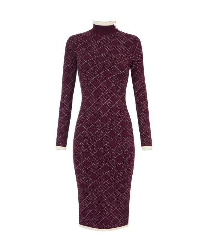 

Двухцветное жаккардовое трикотажное платье Elisabetta Franchi, фиолетовый