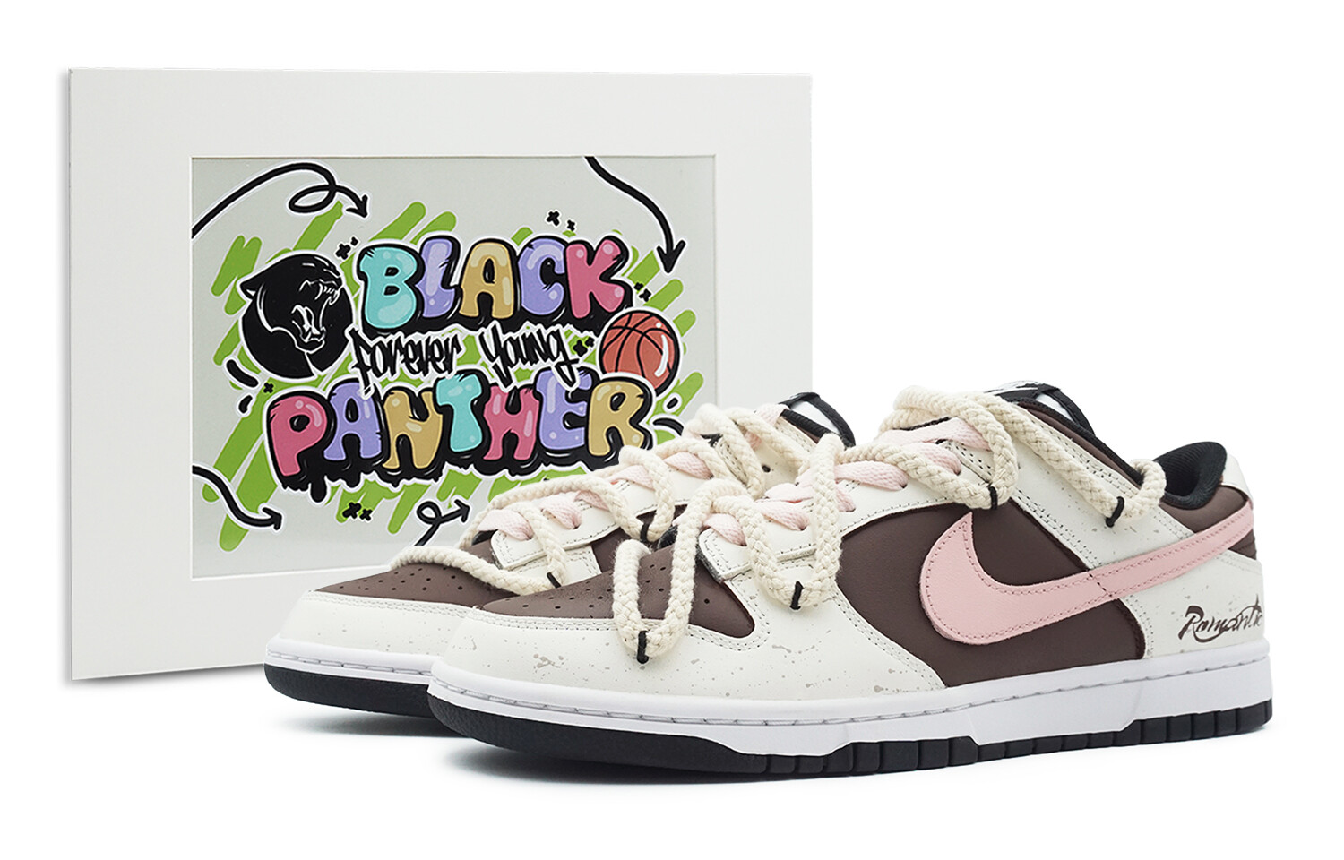 

Кроссовки Nike Dunk Skateboarding Shoes Women's Low-top Rice Brown Powder, коричневый