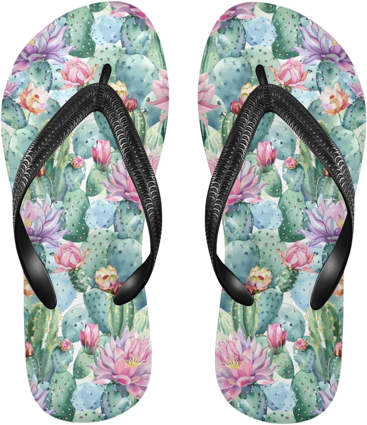 

Сланцы для женщин и мужчин с тропическими листьями, женские шлепанцы, мужские сандалии, шлепанцы для душа, летние нескользящие сланцы для плавания, пляжа и ванной Mnsruu, Cactus I8379