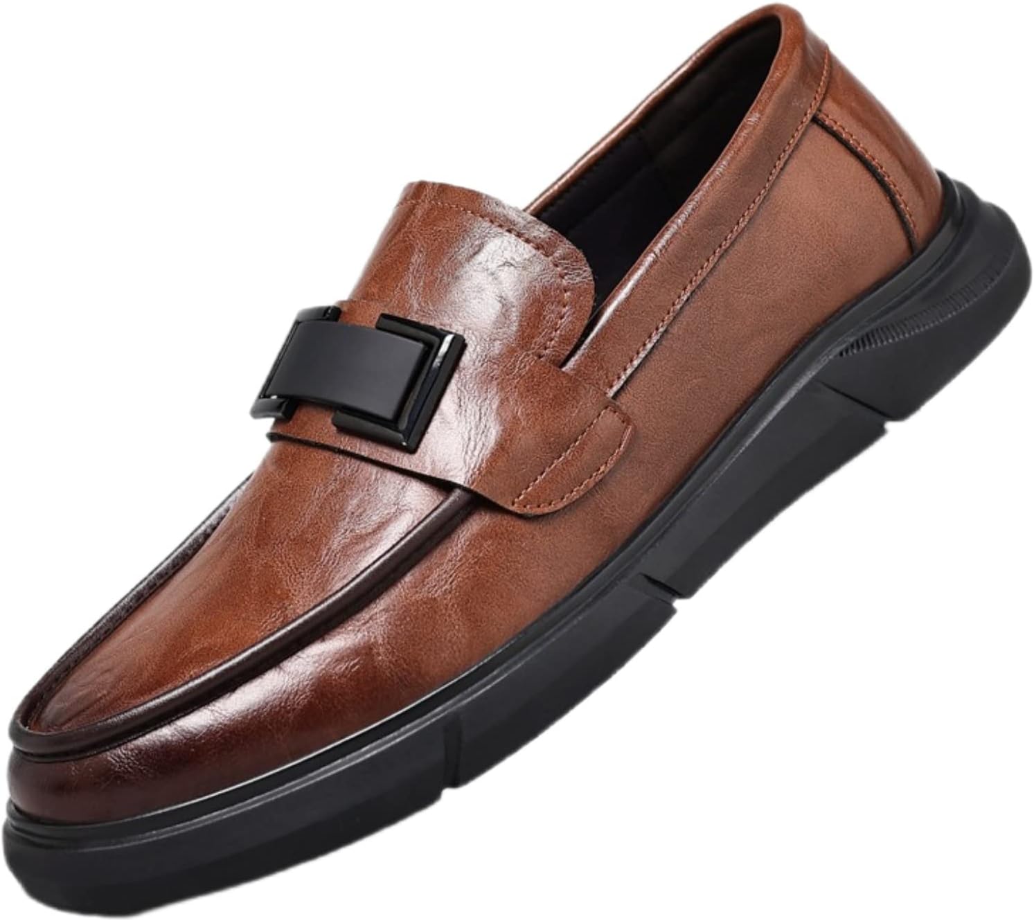 

Мужские лоферы из натуральной кожи для делового костюма, повседневные модные кожаные туфли для прогулок, модные ботинки-бини Vannida, коричневый