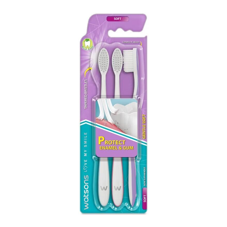 

Watsons Нежная мягкая зубная щетка 3s