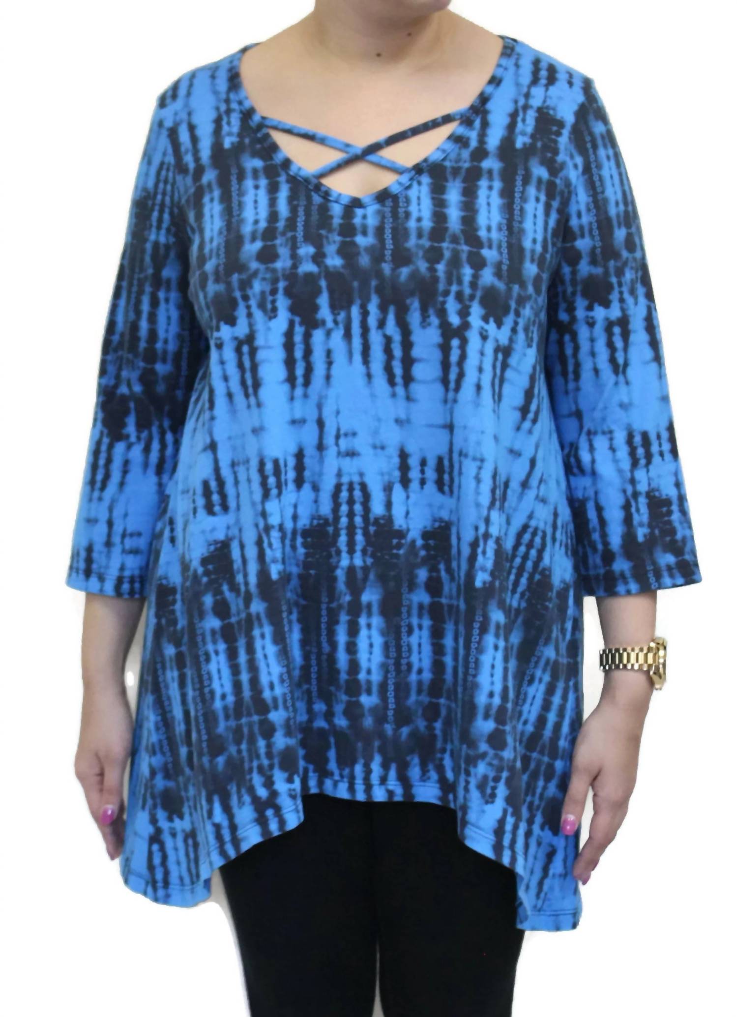 

Футболка High Tides Criss Cross в голубом цвете PRAIRIE COTTON