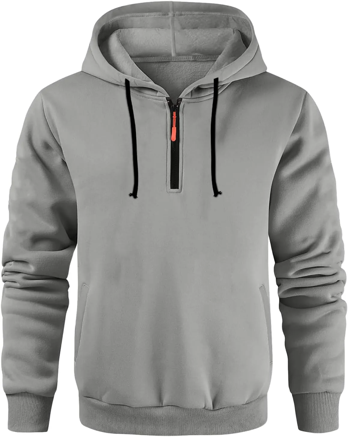 

GOFULY худи с четвертью молнией мужское, флис, большие размеры, с карманом