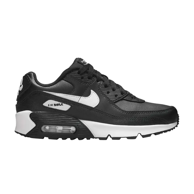 

Кроссовки Nike Air Max 90 Leather GS 'Black White', черный