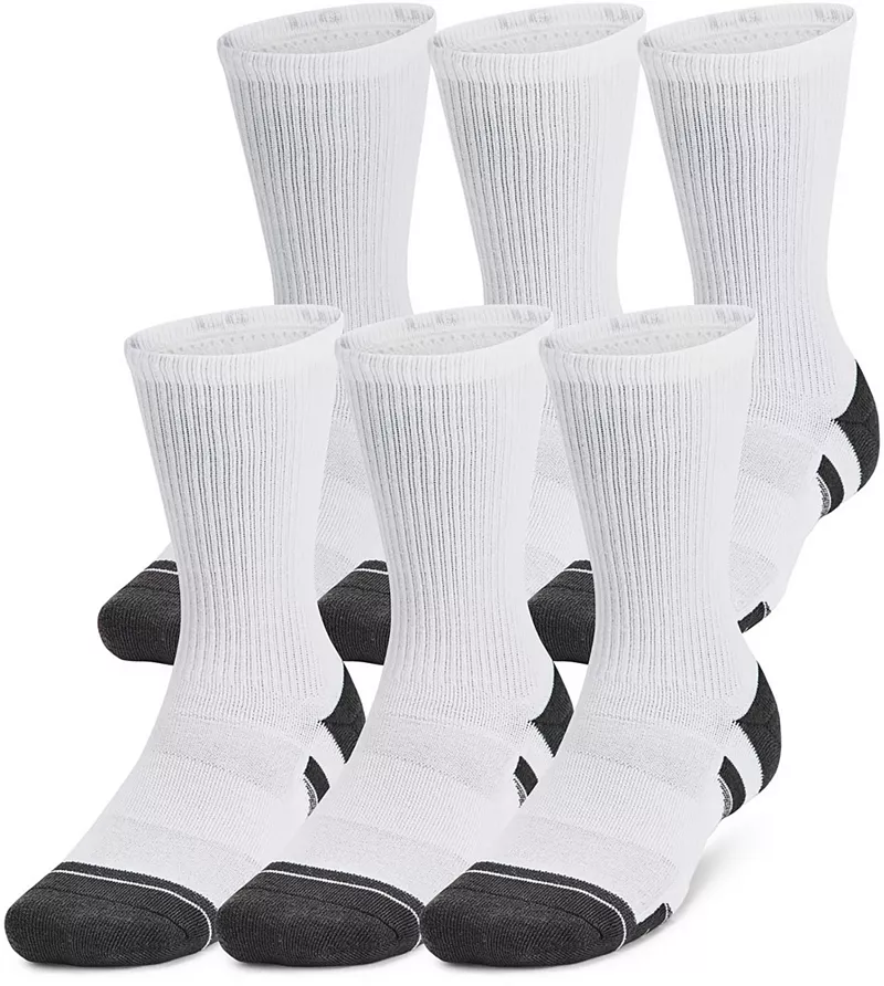 

Носки унисекс Under Armour UA Performance Tech Crew — 6 шт, белый/серый