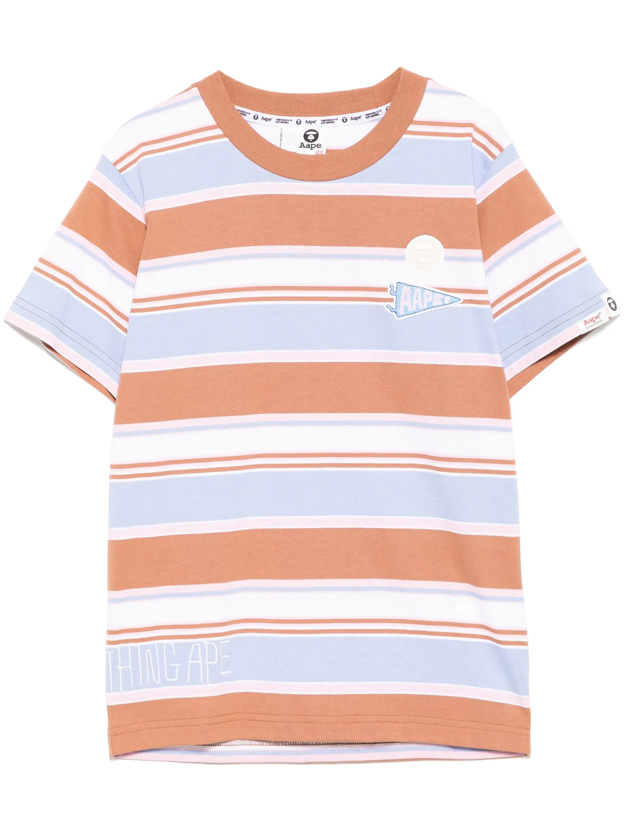 

Футболка в полоску Aape By A Bathing Ape, розовый