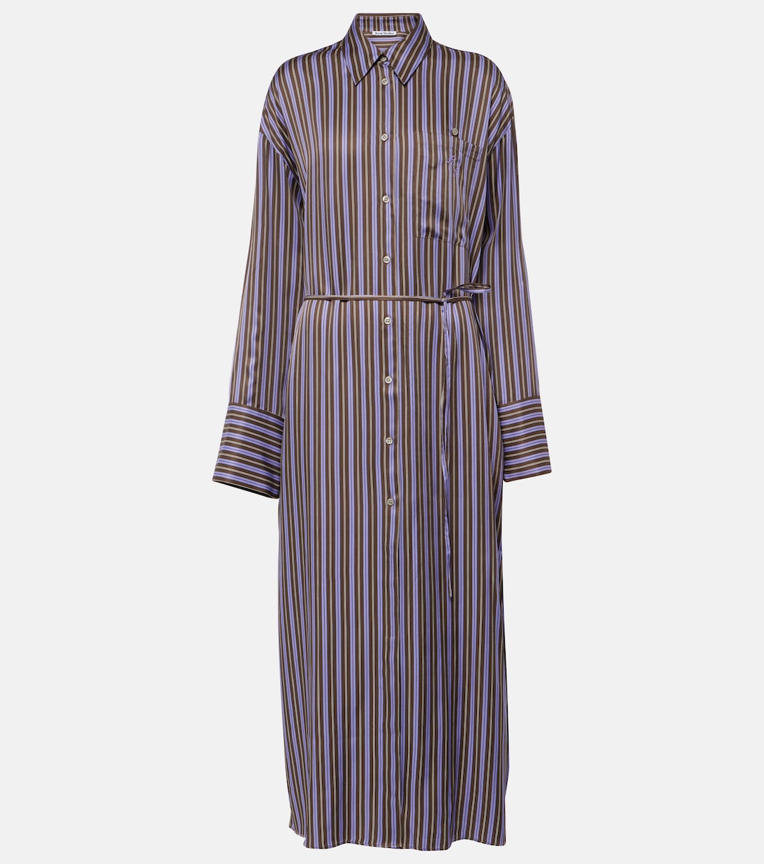 Платье-рубашка в полоску Delestina Acne Studios, Purple/Anthracite Grey