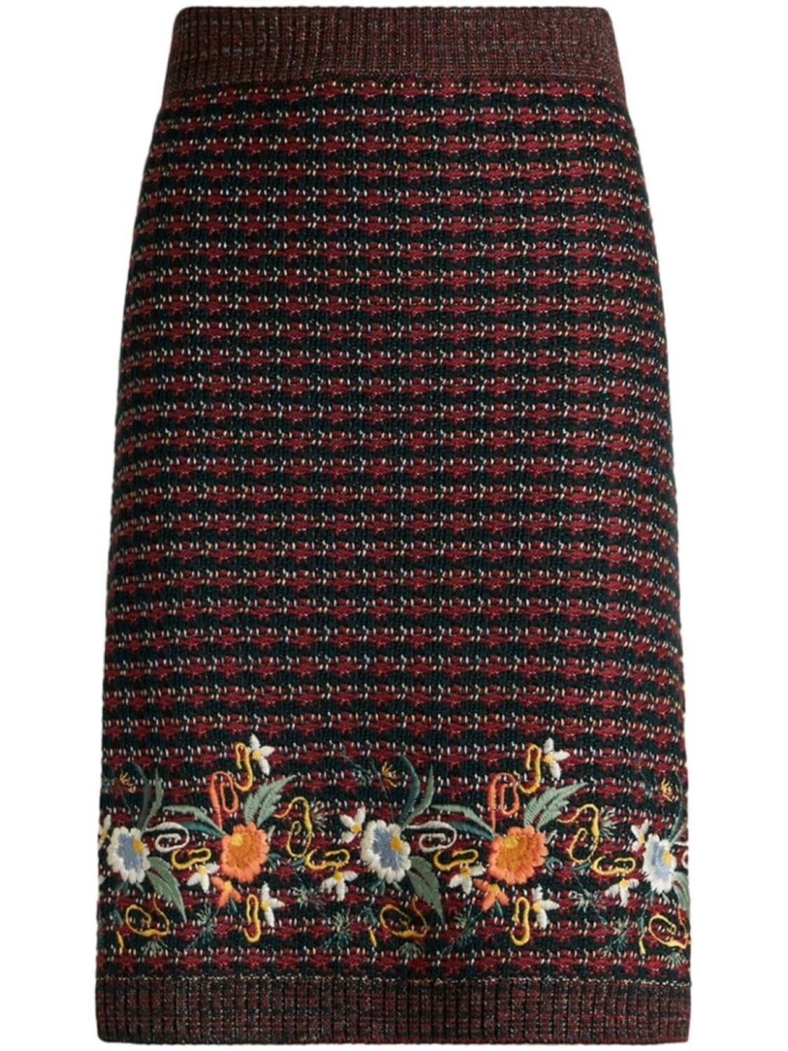 

ETRO юбка из ткани букле с вышивкой, черный