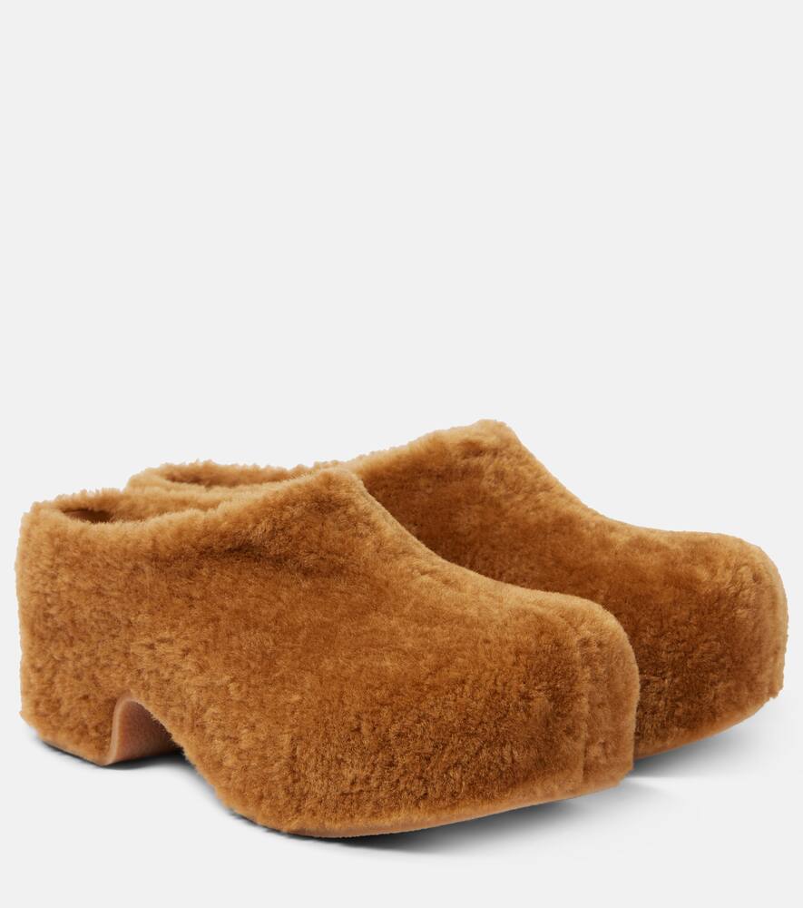 Искусственные меховые клоги Dries Van Noten, Tan