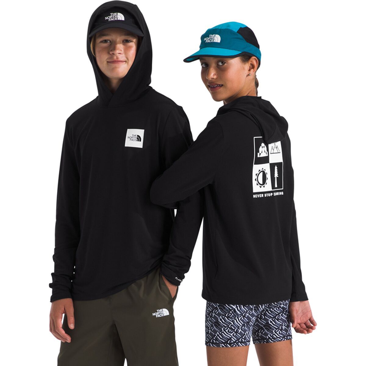 

Графический худи с длинным рукавом Adventure - детский The North Face, черный