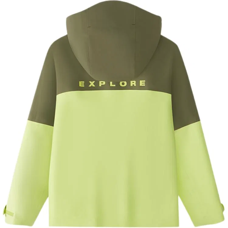 Куртка PERFORMANCE Minimalist Style Outdoor Color Block Patchwork на флисе с капюшоном свободного кроя детская FILA KIDS, Tender Shoot Yellow Green-LG — фото 3