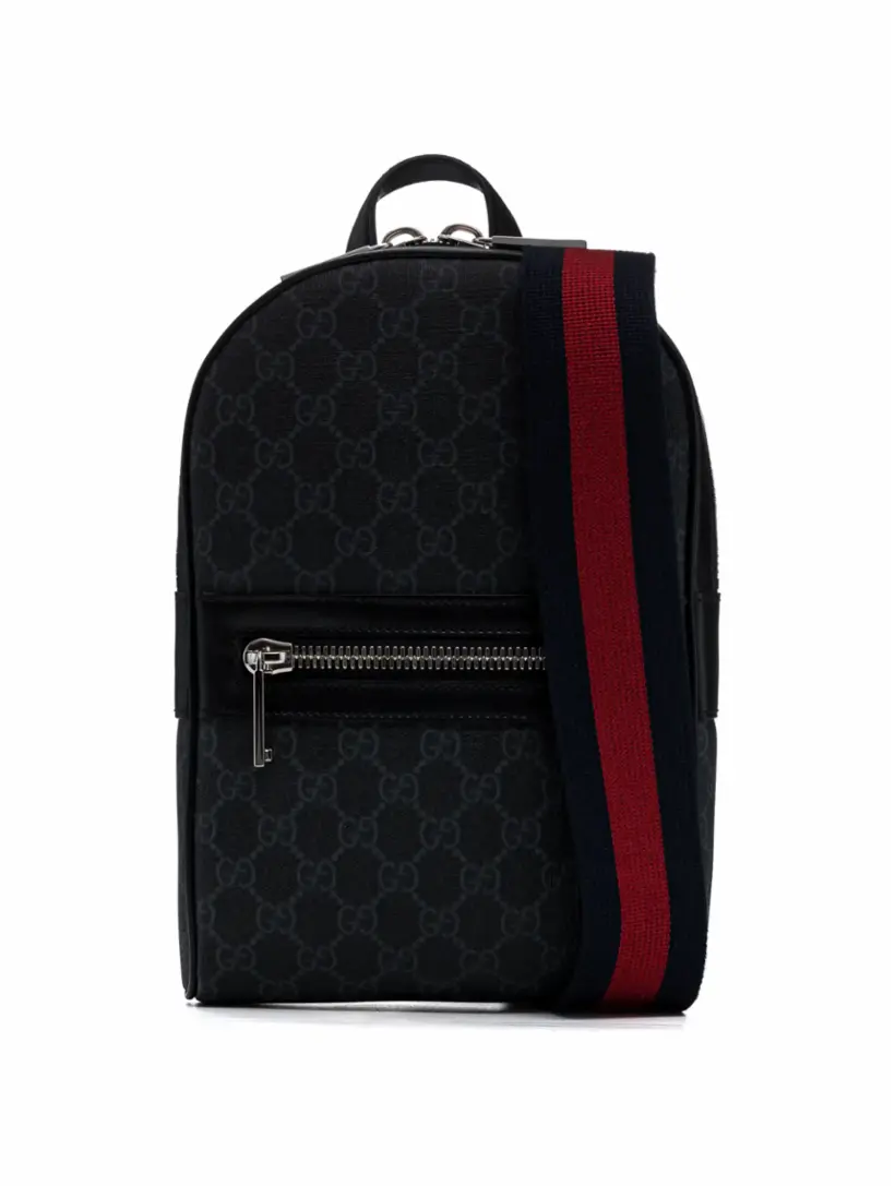 

Сумка через плечо с монограммой Gucci, черный