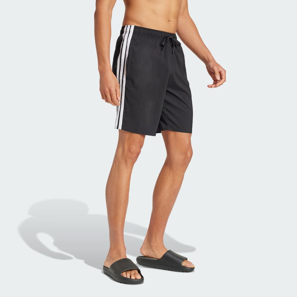Шорты для плавания Adidas 3-Stripes Swim Shorts 8-Inch, черный/белый — фото 3