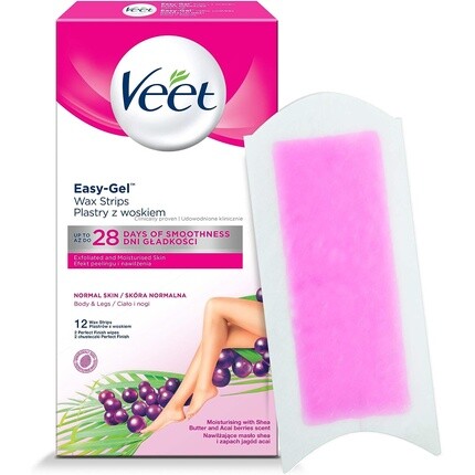 

Восковые полоски для ног и тела Easy Grip 36 полосок + 6 салфеток, Veet