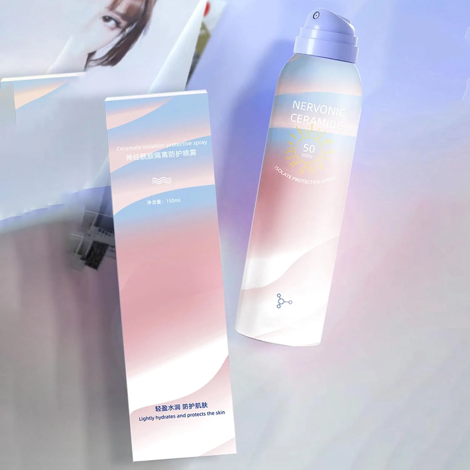 Солнцезащитный спрей для лица и тела, водостойкий, 150 мл, бесцветный — фото 3