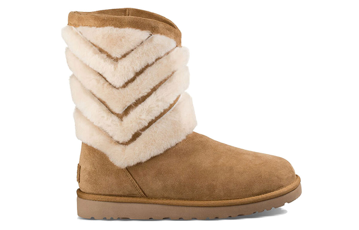 Ботинки зимние женские UGG средней высоты, каштановый — фото 2