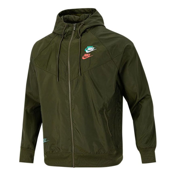 

Куртка Nike Embroidered Logo Sports Woven Hooded Jacket Olive Green, мультиколор