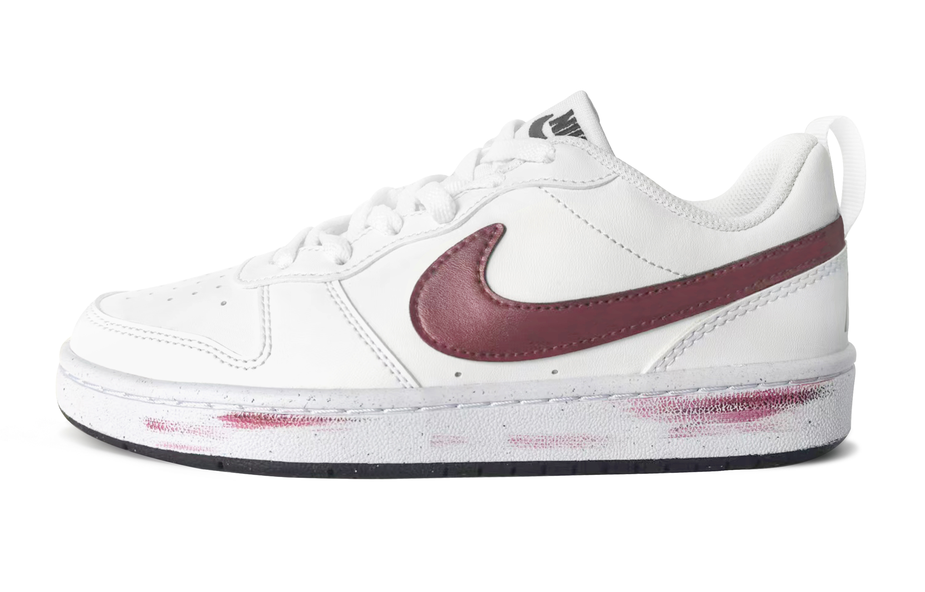 

Nike Кроссовки Court Borough Starfire White, износостойкие, нескользящие, с низким верхом для детей и подростков