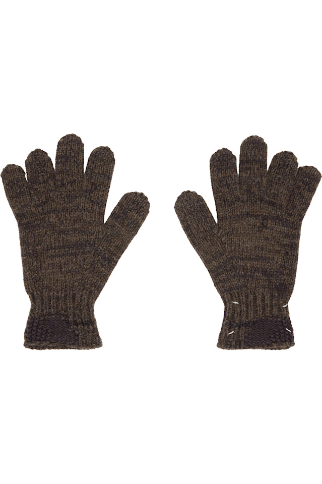 

Вязаные перчатки Maison Margiela, коричневый