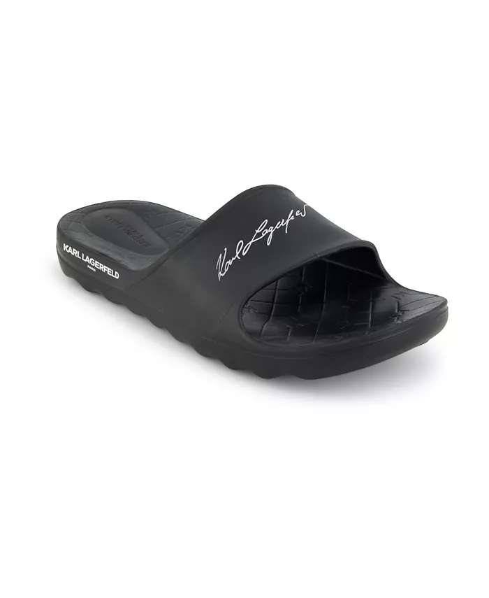 

Мужские слайдеры с логотипом Signature Pool Slide KARL LAGERFELD PARIS, черный