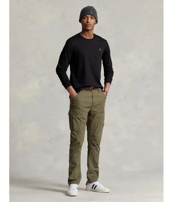 Лонгслив custom slim fit Polo Ralph Lauren, черный — фото 3