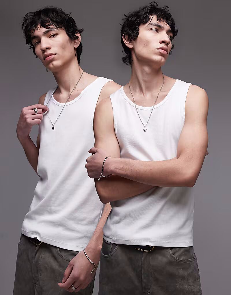 

Topman 2 комплекта майкаа на резинке белого цвета