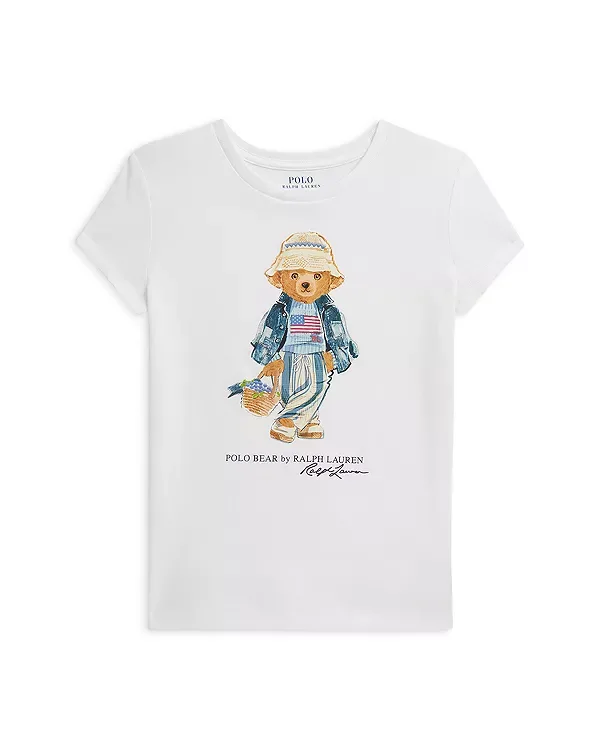 Футболка-Поло с изображением медведя - для детей постарше Ralph Lauren, White