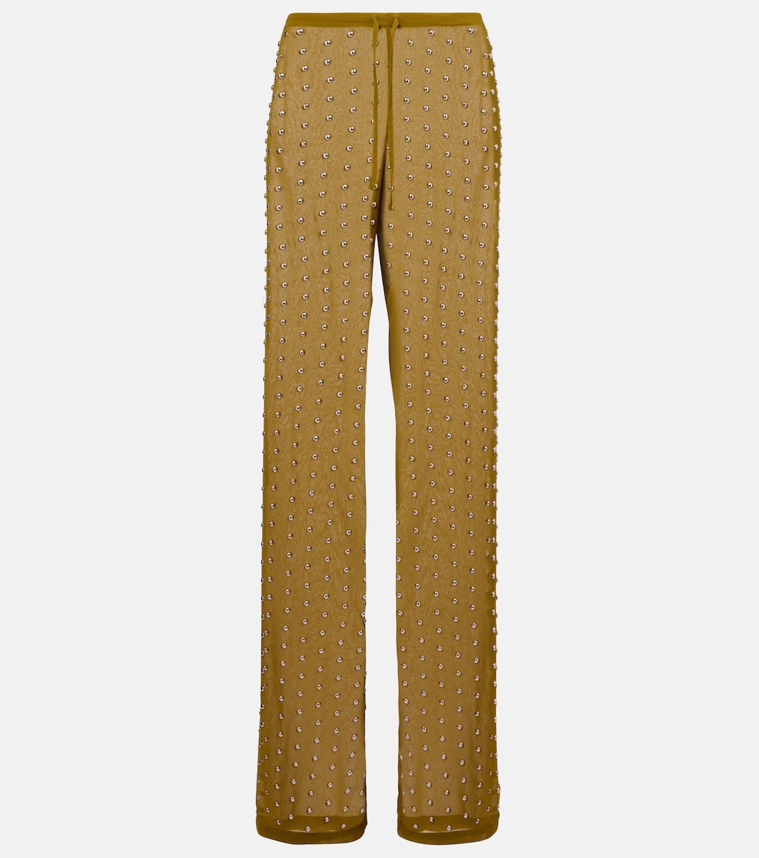 

Прямые брюки с декором Dries Van Noten, оливковый