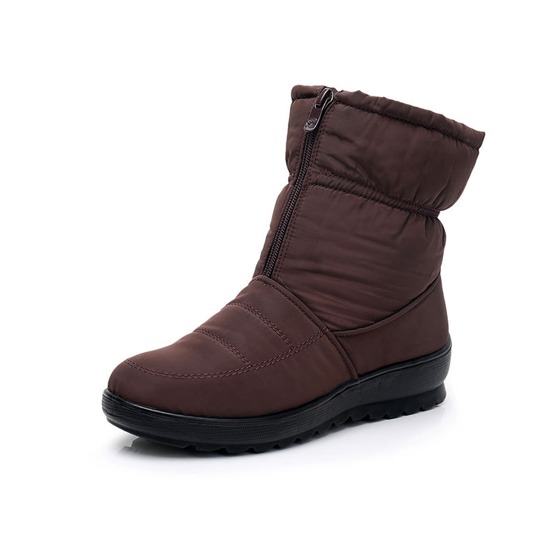 EGCHI Тёплые короткие зимние сапоги женские коричневые, цвет Brown