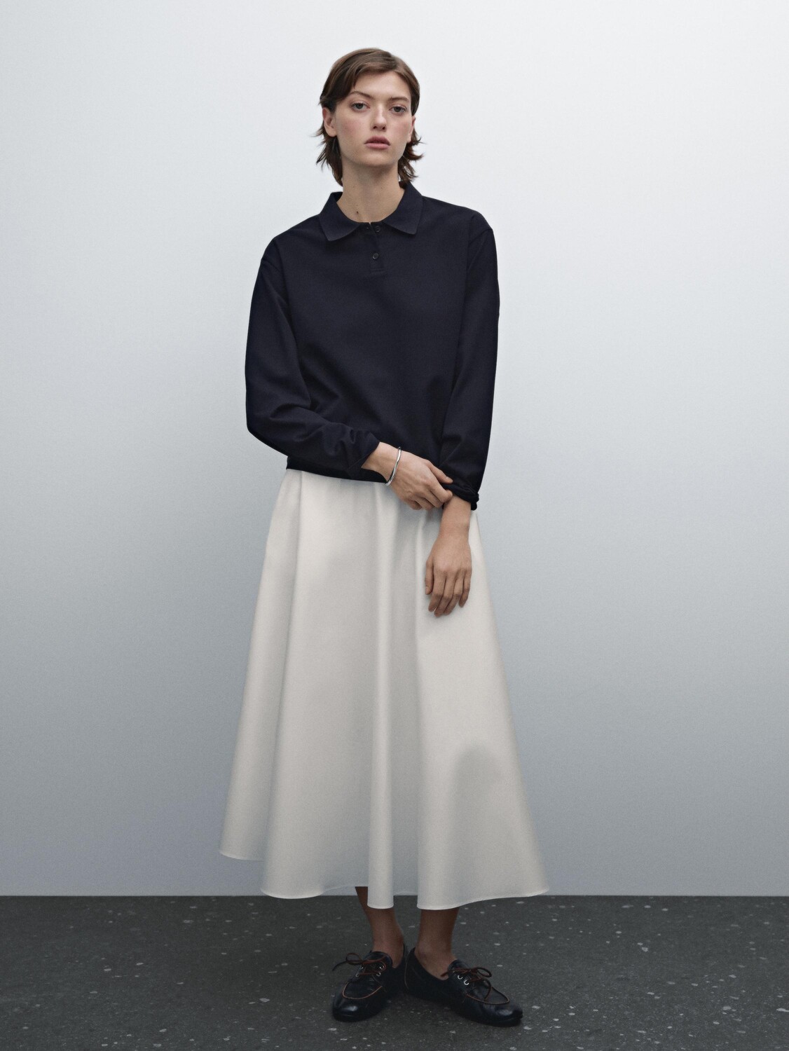 

Футболка-Поло из мерсеризованного хлопка Massimo Dutti, синий