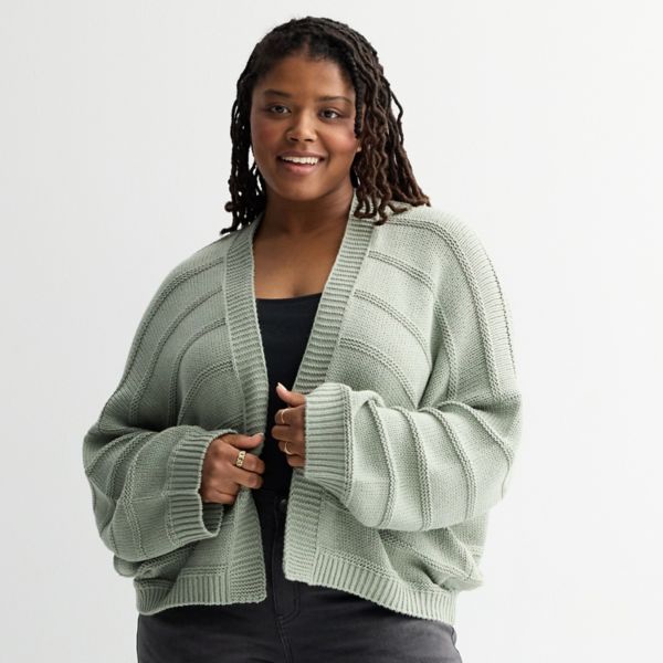 

Свитер-кардиган с текстурой для подростков больших размеров So, цвет emerson green