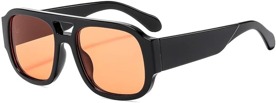 

Мужские солнцезащитные очки с двойной перемычкой, леопардовый принт, панк-градиентный дизайн, для занятий спортом на открытом воздухе, бега и езды на велосипеде FYTUP, Black Orange