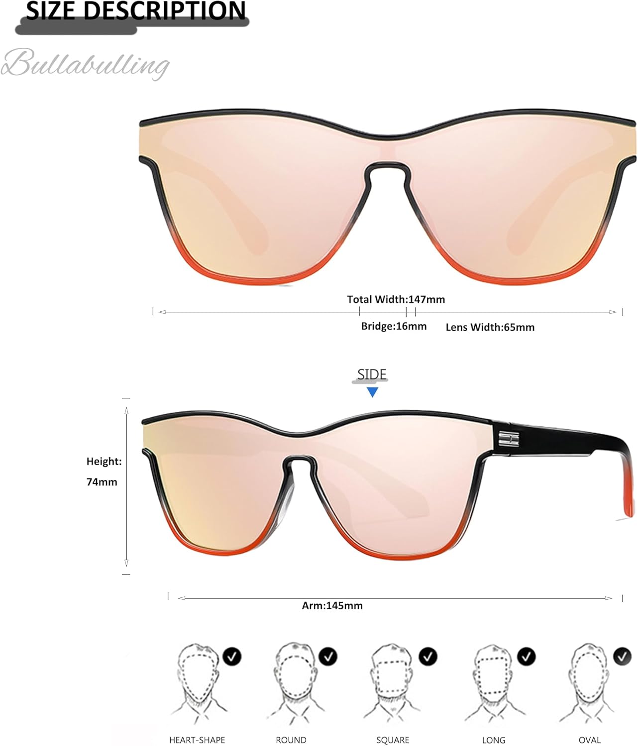 

Поляризованные солнцезащитные очки bullabulling для женщин и мужчин, квадратные зеркальные интегрированные солнцезащитные очки с защитой от УФ-излучения, спортивные солнцезащитные очки, Black Red