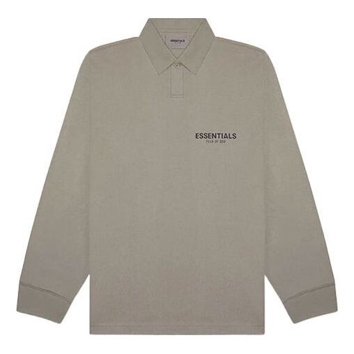

Рубашка fw20 long sleeve polo shirt 'taupe' Fear Of God Essentials, серый