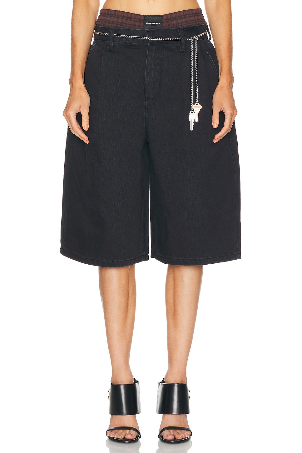 

Prestyled Pleated Шорты Alexander Wang, Faded Black